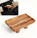 Acacia Wood Couch Tray Between Cushion with Natural Wood Grain Finish by Generic