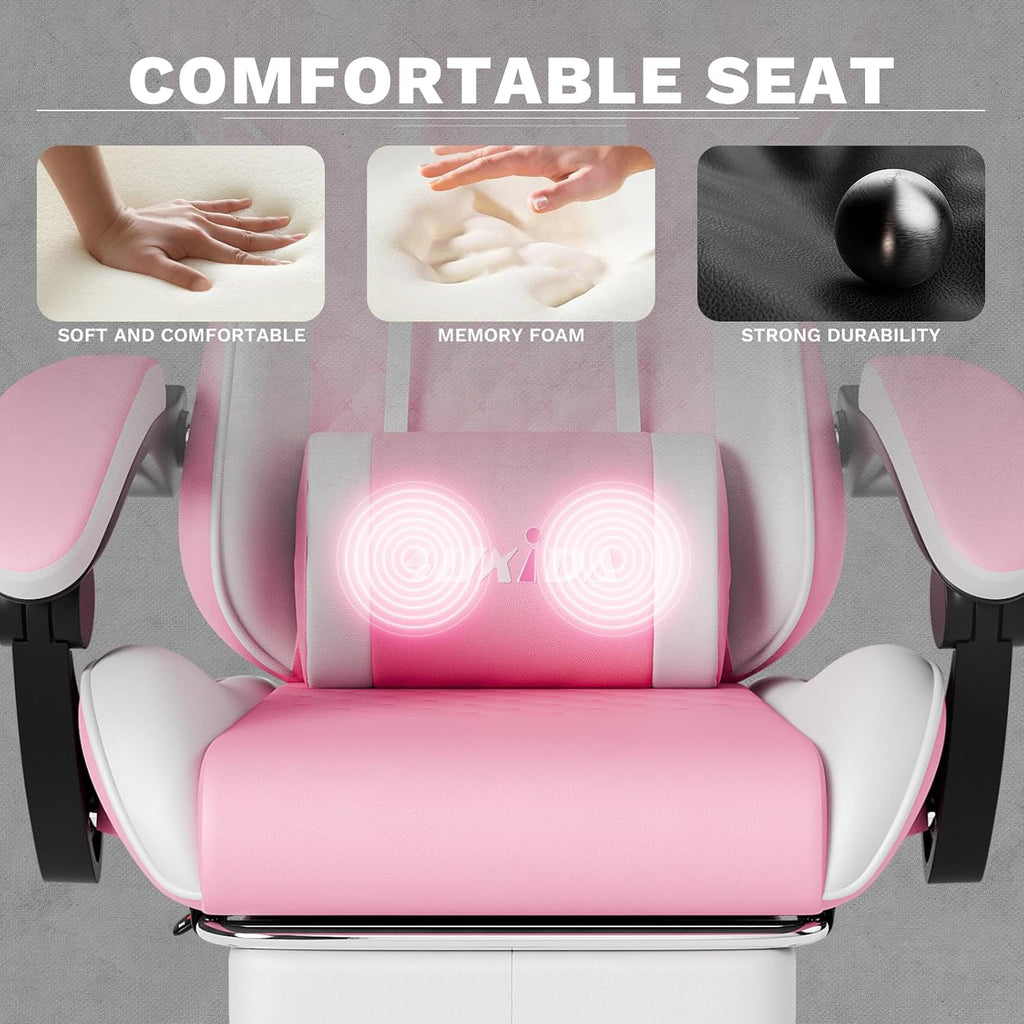 Ergonomic Video Gamer Chairs Gaming Computer Chairs Gamer Chairs for Adults Massage Lumbar Support Swivel Height Adjustable Headrest Backrest - Image 6