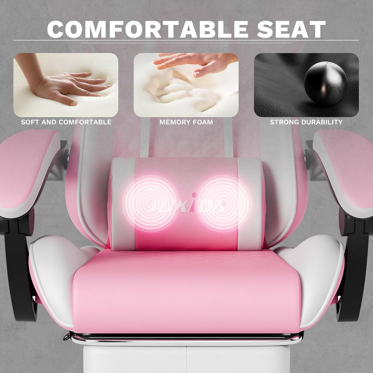 Ergonomic Video Gamer Chairs Gaming Computer Chairs Gamer Chairs for Adults Massage Lumbar Support Swivel Height Adjustable Headrest Backrest - Image 6