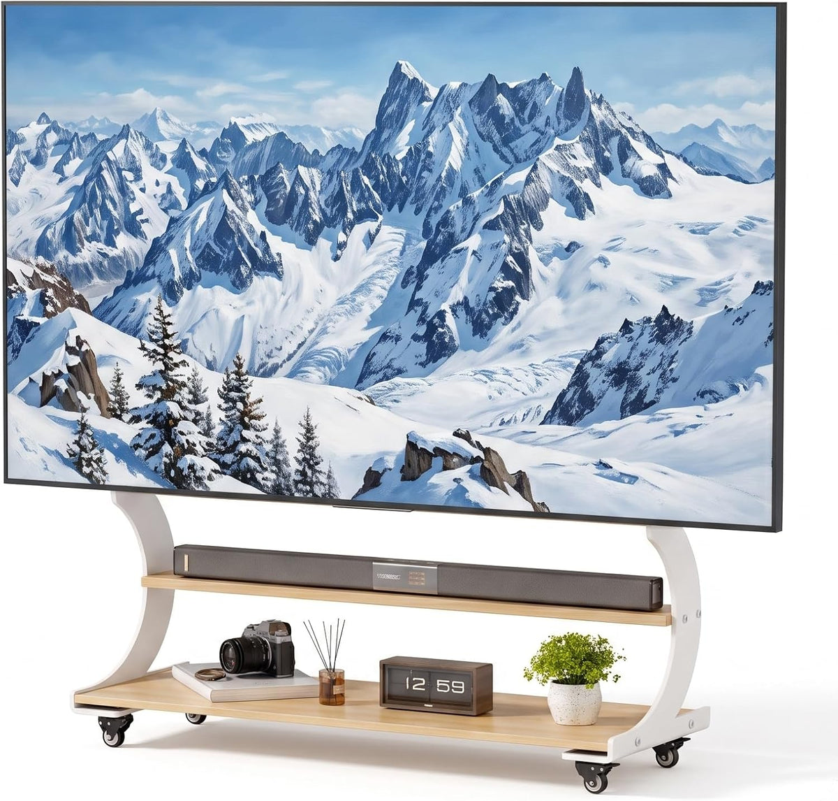 Rolling Easel TV Stand for 50-100 Inch TVs for Living Room, Office by BEISHI