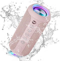 Ortizan X10 Portable Bluetooth Speaker, IPX7 Waterproof, Wireless, Pink | 24W Loud Stereo Sound, Deep Bass, Bluetooth 5.3, RGB Lights, Dual Pairing, 30H Playtime for Home/Outdoor/Party, Birthday Gift by Ortizan
