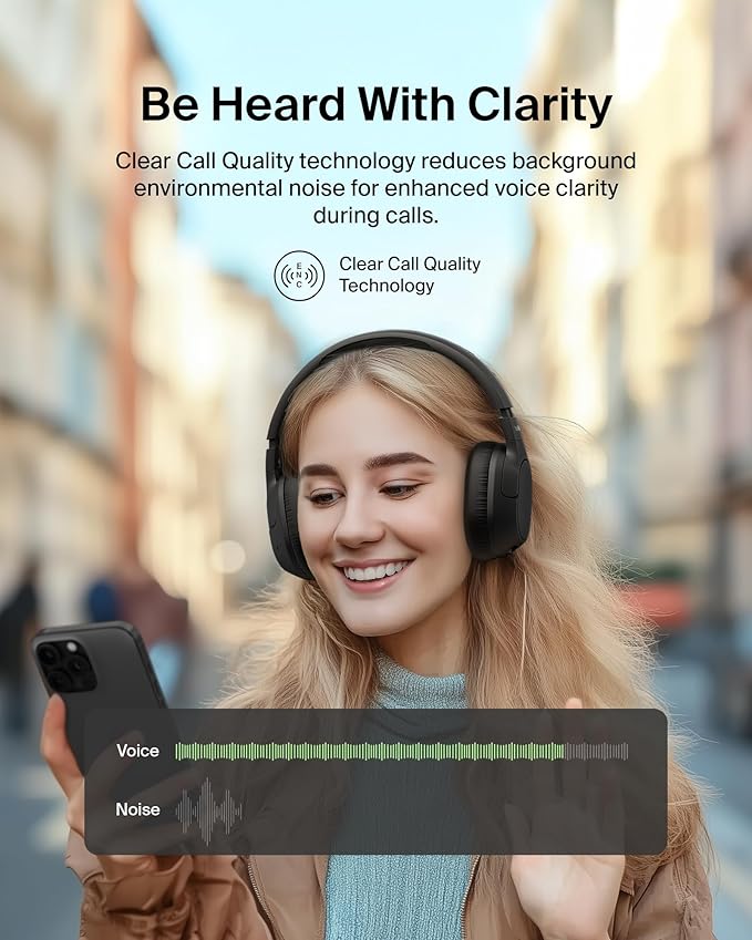 Belkin Isolate Over-Ear ANC Headphones, CloudCushion, 60H | Hybrid active noise cancelling, Bluetooth 5.4, foldable, multipoint, travel, home, office, USB-C and 3.5mm cable - Image 4