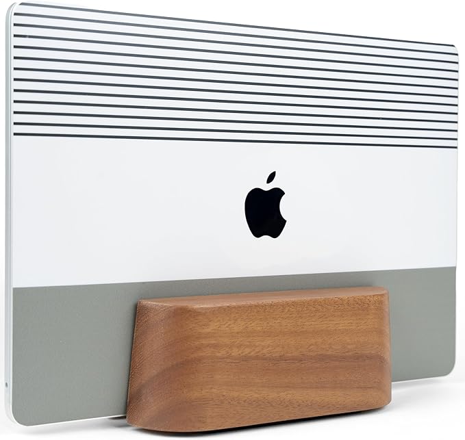 COREMINDED Adjustable Vertical Laptop Stand for Desk, Wooden Laptop Holder, MacBook Pro Stand, Wood Mac Air Dock (Solid Walnut) by COREMINDED