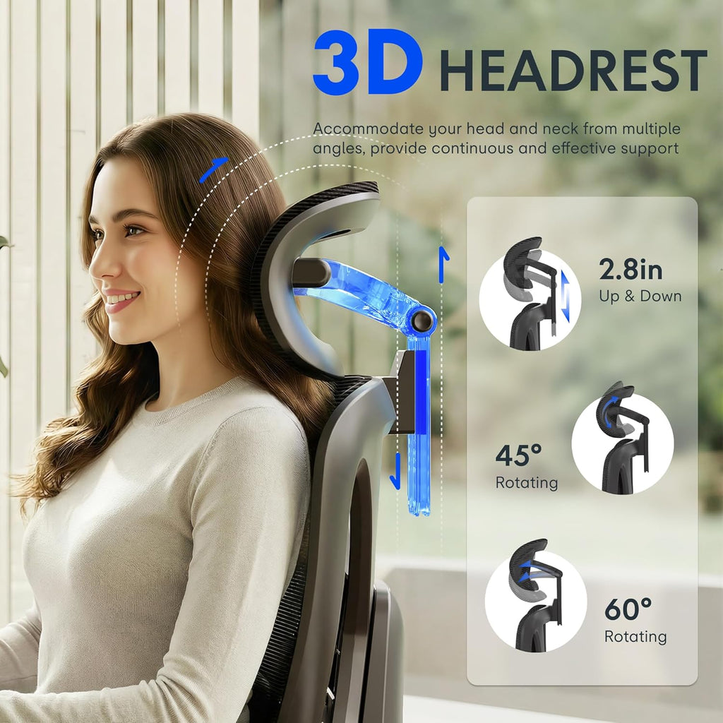 FLEXISPOT ErgoX Premium Ergonomic Office Chair Cream-FT - Image 3