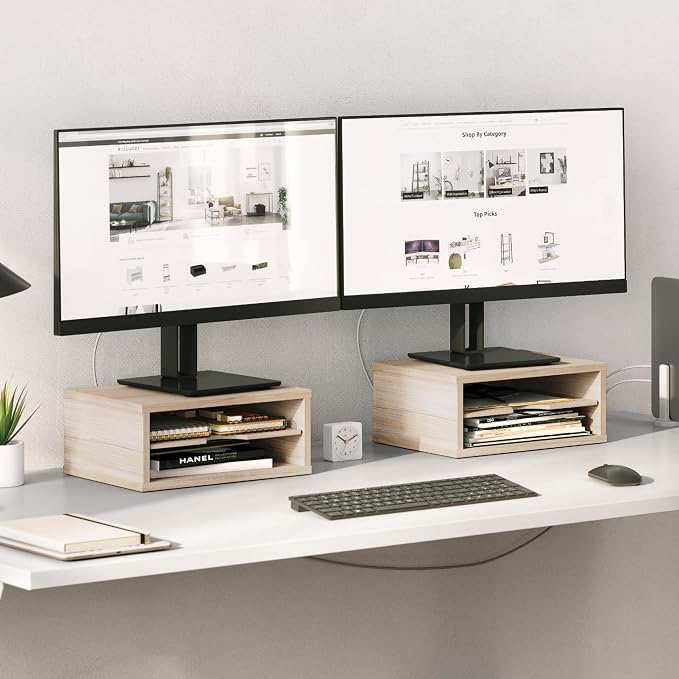 Ballucci 2-Tier Wooden Desk Organizer, Office Desk Organization, Mail Sorter, Paper Tray, File Folder Holder, Desktop Paper Organizer, Desk Organizers and Accessories, Natural Wood - Image 4
