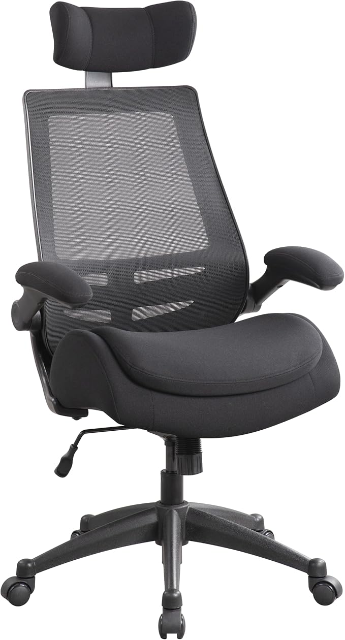 BOLISS 400lbs High Back Ergonomic Office Chair with Dual Seat Cushion | Heavy Duty, Angle Adjustable Headrest, Soft Flip-up Arms, Molded Foam Seat, Back Support,Mesh Computer Desk Chair with by BOLISS
