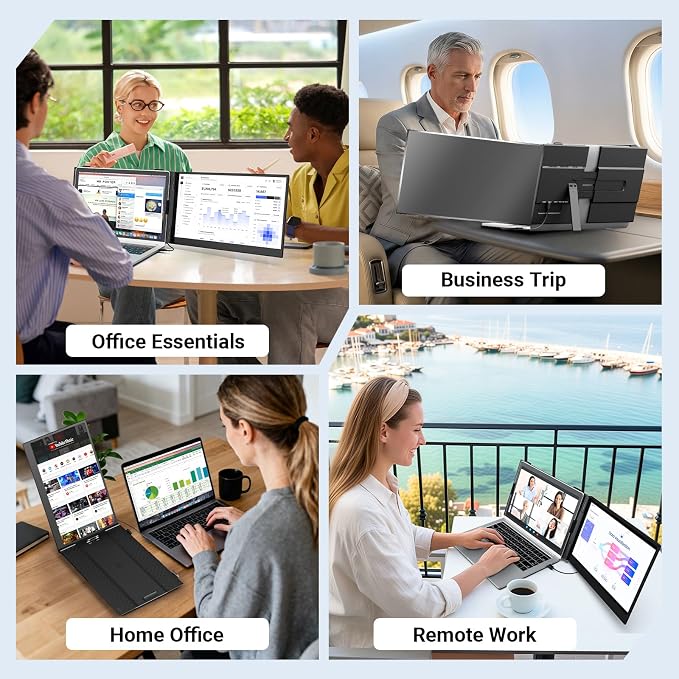 Laptop Screen Extender, 14" FHD 1080P Laptop Monitor Extender, Ultra-Thin Portable Monitor for Laptop with USB-C/HDMI Port, Plug & Play for Windows/Mac/Android/Switch/PS5/Chrome - Image 4