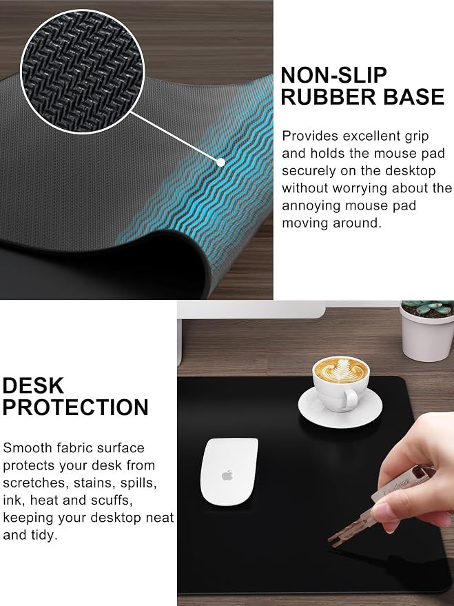 Wireless Charging Mouse Pad with Foldable Phone Holder, 31.5" x 15.8" XXL Large Desk Pad, Gaming Mousepad with Ultra-Smooth Surface, Non-Slip Base, Black Waterproof Desk Mat, with 20W PD Charging Kit - Image 5