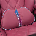 Lumbar Support Pillow for Driving Seat, Office Chair, Red, 1PC | Leather Lumbar Pillow Memory Foam Lower Back Cushion for Back Pain Relief Improve Posture, Ergonomic Back Rest Gaming Chair by Dapucarin