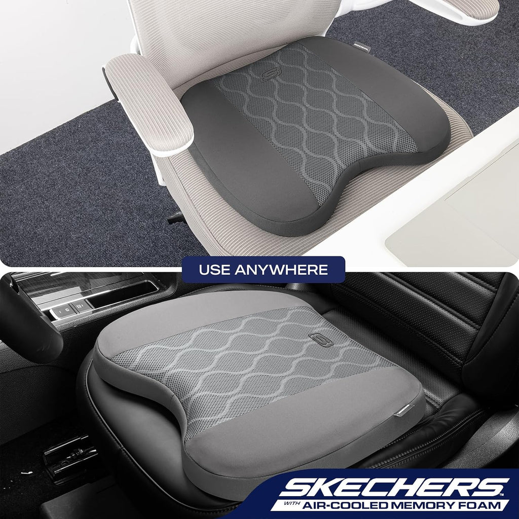 Skechers Seat Cushion, Air-Cooled Memory Foam for Office Chair and Car,Grey - Image 4