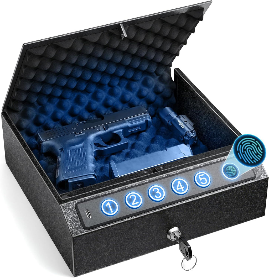 Gun Safe,Biometric Fingerprint Gun Safe for Handgun Pistol Safes CTSAFEPRO by CTSAFEPRO