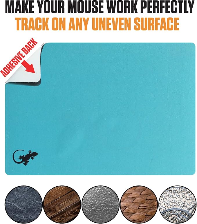 Mouse Pad Adhesive Bottom - Peel and Sticks to Any Surface - Travel Large Size - Portable (XL - Blue) - Image 5
