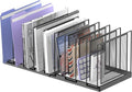 9-Section Desk File Organizer, Vertical File Holder, Mesh Desktop File Folder Metal File Binder Organizer Stand for Office Home Classroom, Black by JMHUD