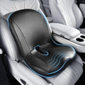 Coverado Car Seat Cushion and Lumbar Support Pillow One Piece, Napa Leather Memory Foam Ergonomic Back Support Driving Seat Cushion for Back Pain, Non-Slip Washable Cushion for Car, Driver, Office by COVERADOAUTO