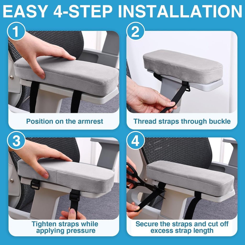 Smiry Memory Foam Office Chair Armrest Pads, Non-Slip Armrest Cushion - Image 6