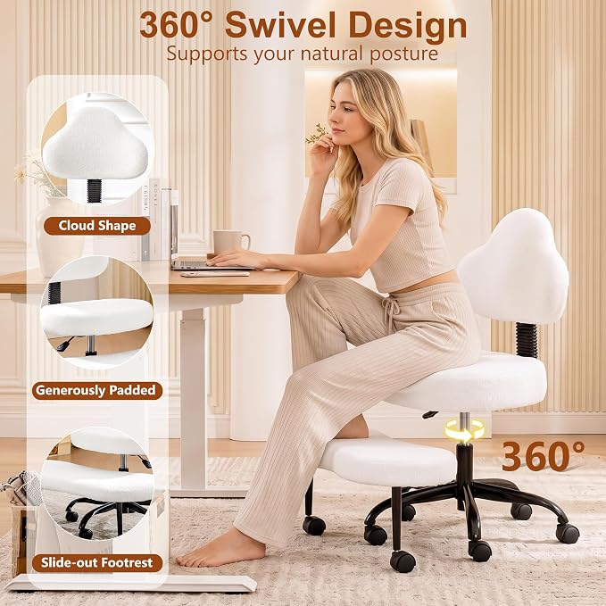 Criss Cross Legged Office Chair, ADHD Chair with Wider Footrest and Wheels | Ergonomic cross legged chair with lumbar support, 360° swivel and Adjustable Height, Kneeling Chair for Meditation, Yoga - Image 6