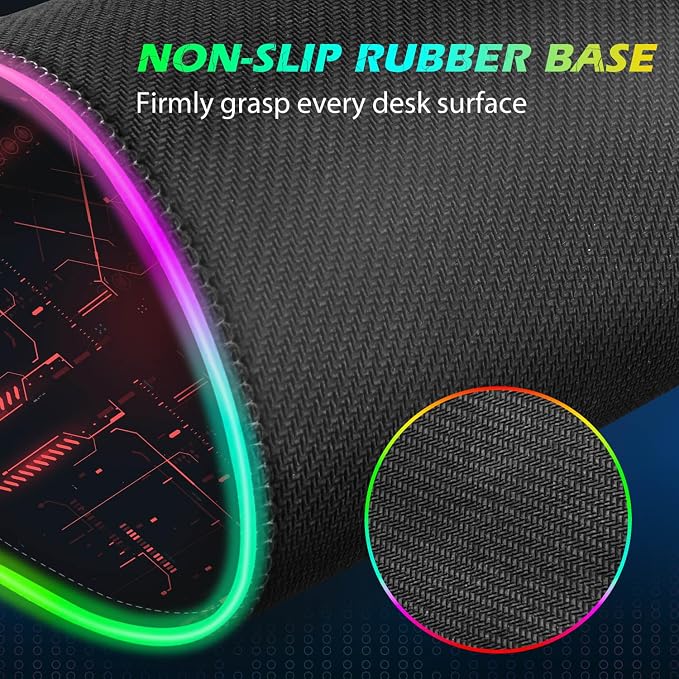 ToLuLu RGB Gaming Wireless Charging Mouse Pad, 10 Light Modes LED Mouse Pad | 5/7.5/10/15W Computer Keyboard Mat Mousepad, 800x300x4MM Extended Large Desk Mat for Gaming, MacBook, Laptop, PC,Cool Red - Image 6