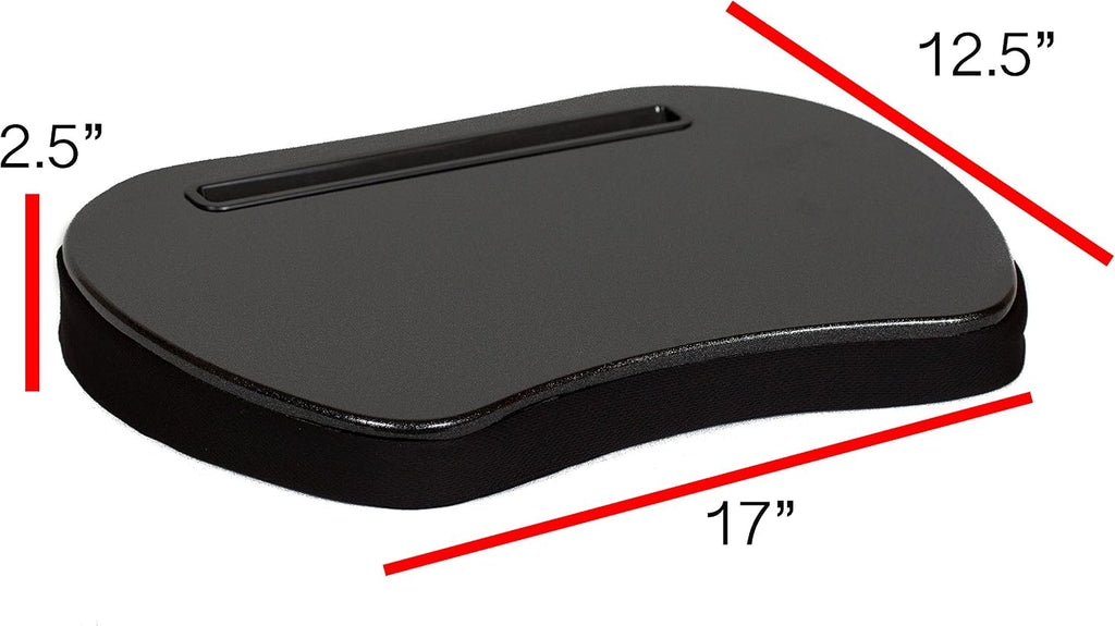 Sofia + Sam Mini Lap Desk with Memory Foam Cushion | Tablet Slot and Handle | Fits Laptops Up to 15" | Tablets Up to 9.6" | Black | Portable Travel Desk | Reading Writing and Coloring - Image 4