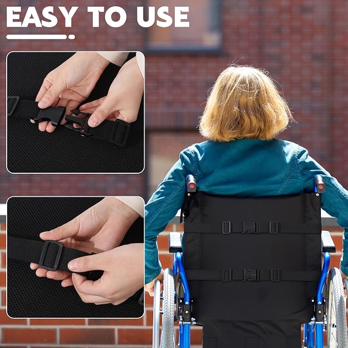 Wheelchair Back Cushion, 18"x17"x2.4" Lumbar Support Pillow for Wheelchair Removable Washable Provide Support Relieve Pain - Image 4