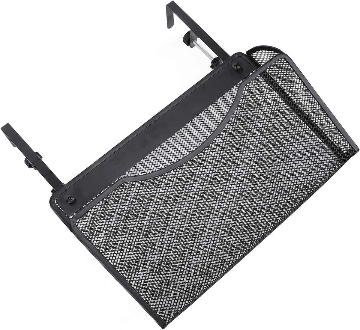 Dioche Clamp on Desk Hanging Desk Organizer Adjustable Carbon Steel ClampOn Organizer for Effective Office Storage - Stylish White Design (Black) - Image 5