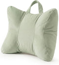 Lumbar Support Pillow for Office Chair and Car Seat, Celadon Green | Ergonomic 3-zone back cushion with a removable, washable corduroy cover for comfortable sitting on sofas and recliners by Ailuteie