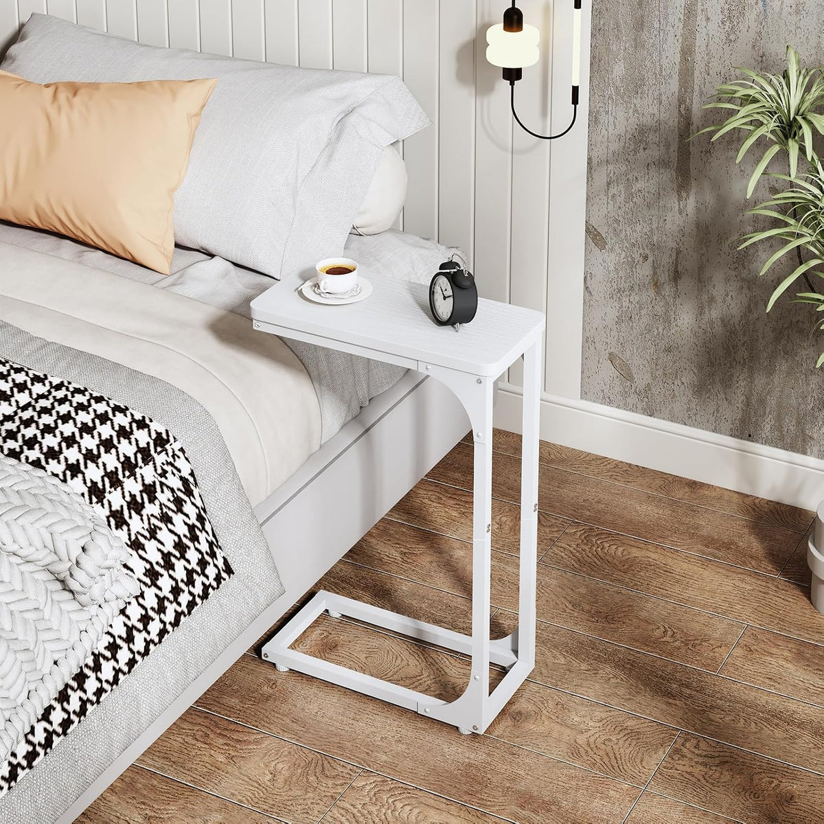 QEEIG Narrow C Table Side Tables Set of 2 (7.1" Width, White) - Image 5