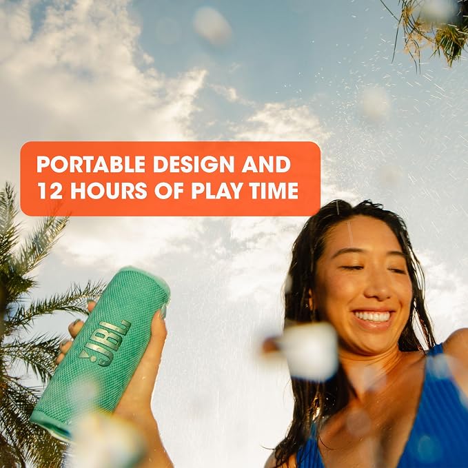 JBL Flip 6 - Portable Waterproof Speaker - White | Louder, more powerful sound, IP67 waterproof and dustproof, 12 Hours of Playtime, Bold design - Image 3