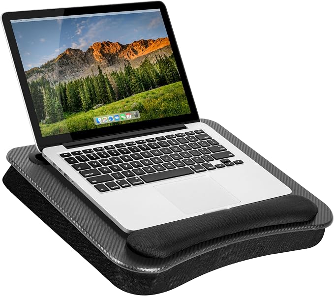 LAPGEAR Memory Foam Lap Desk - Black Carbon, Fits 15.6” Laptops by LapGear