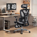 MALOL Ergonomic Office Chair, 400lbs High Back Mesh Desk Chair with 6D Armrests, 3D Headrest, Adjustable Lumbar Support, Seat Depth Adjustment, Tilt Lock, Metal Base & PU Wheels, Grey by MALOL