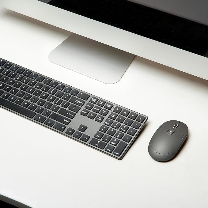 Amazon Basics Ultra Premium Wireless Keyboard and Mouse Combo, Rechargeable, Full-Size with Number Pad, Sleek Design, Plug and Play, Quiet Typing, 2.4GHz USB Receiver, Black - Image 9