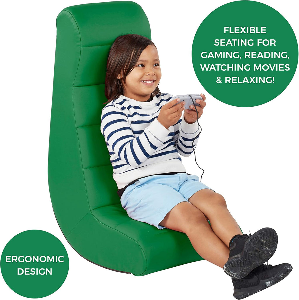FDP Soft Ergonomic Soft Floor Gaming Rocker - Green, 10489-GN - Image 4