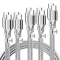 USB C to USB C Cable, 5 Pack Type C Fast Charger Cord (Gray) | 3/3/6/6/10ft Nylon Braided Data Transfer Wire for iPhone 17/16/15 Plus/Pro Max iPad Air Ps5 Controller Samsung Galaxy by CUGUNU