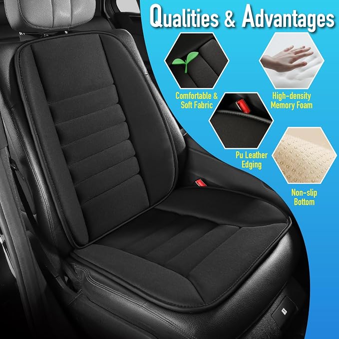 Lofty Aim Car Seat Cushion with Back Support Pillow, Driver Seat Cushion | Comfy Lumbar Support & Seat Cushion, Memory Foam Seat Cushion for Pain Relief, Butt Pillow for Car, Truck, Black - Image 7