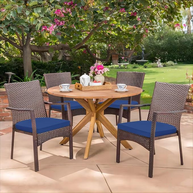 HARBOREST Outdoor Chair Cushions Set of 4, Water Resistant Patio Chair Cushions with Ties, Outdoor Seat Cushions for Patio Furniture, 17"x16"x2", Royal Blue - Image 7