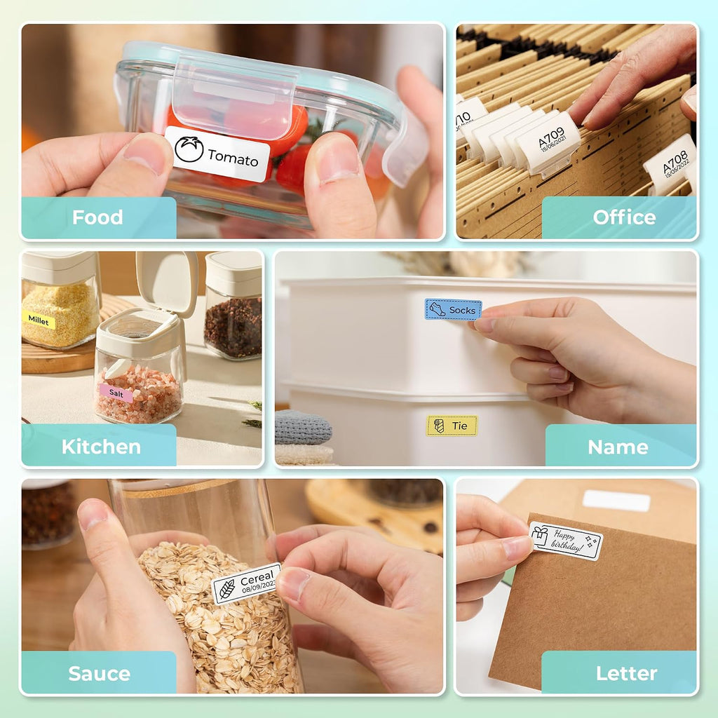 Nelko P21 Label Maker Machine with Tape, Bluetooth Label Printer, White - Image 7