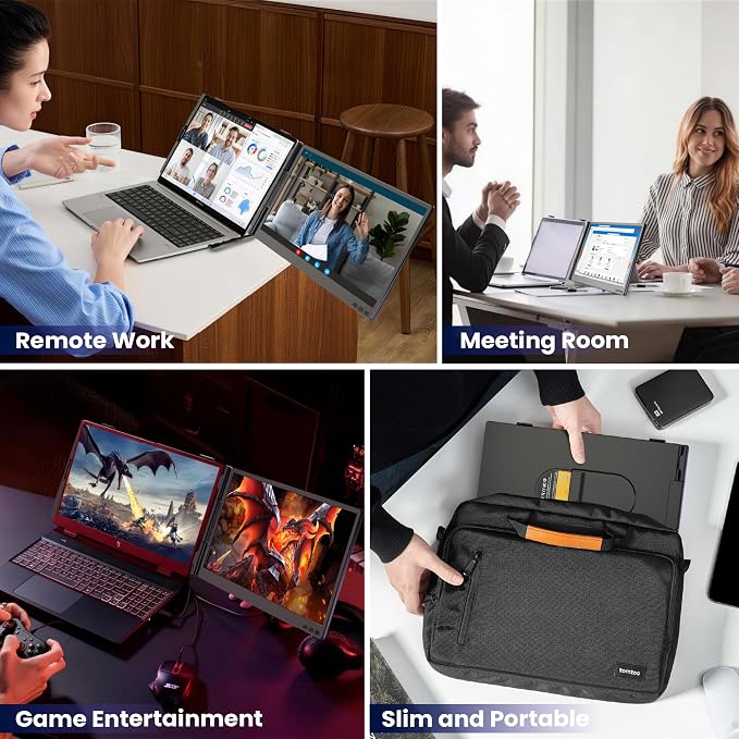 CIDETTY Laptop Screen Extender 0.27" Ultra-Thin, 14" Dual Portable Monitor FHD 1080P IPS, USB-C/HDMI Plug & Play Travel Screen for 13-17" Laptops, Compatible with Wins/Mac/Chrome/Switch/Android - Image 7