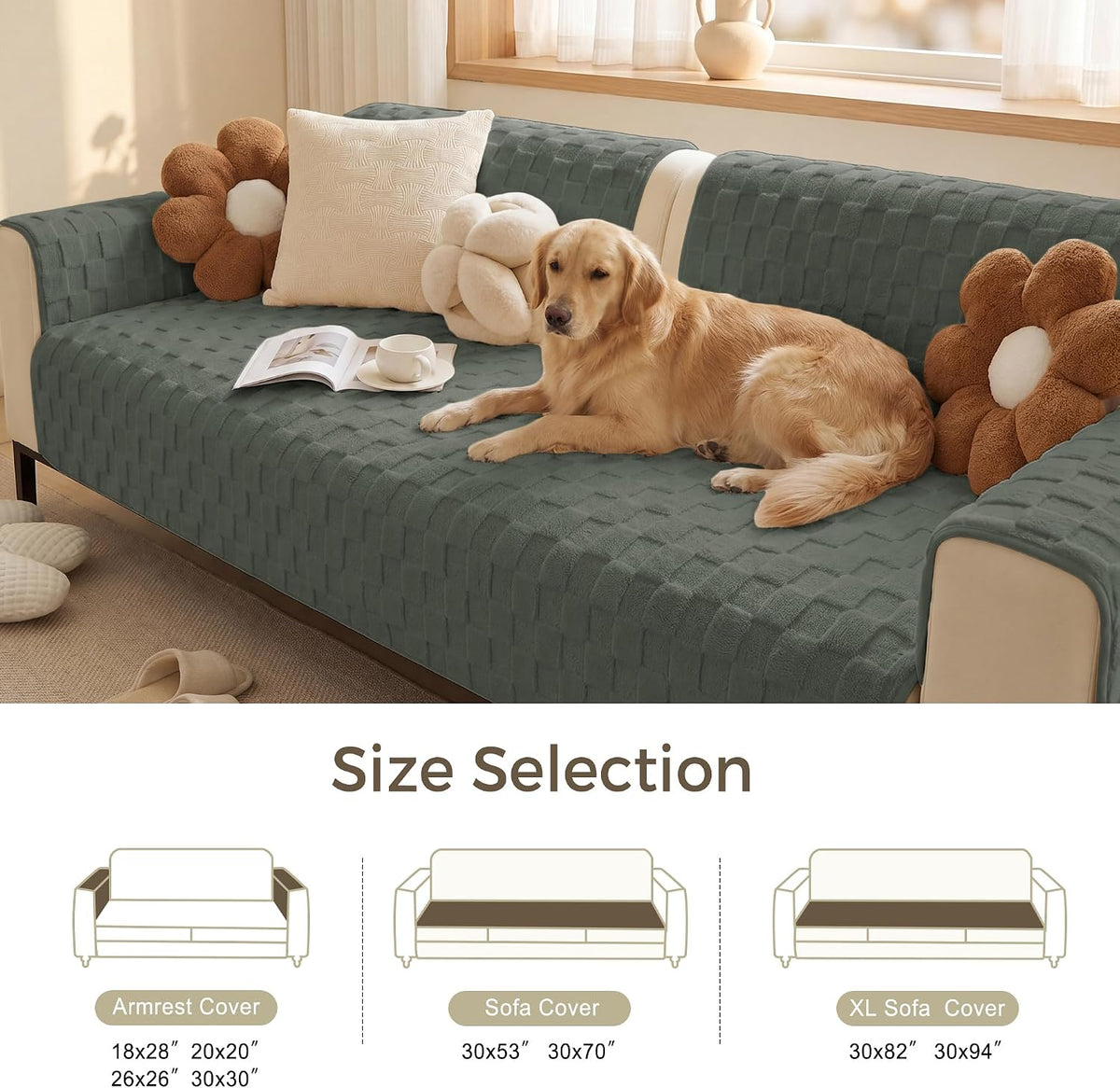 Foxdecor Couch Cover for Dogs Sofa Covers Non Slip Couch Pad Pet Friendly - Image 6