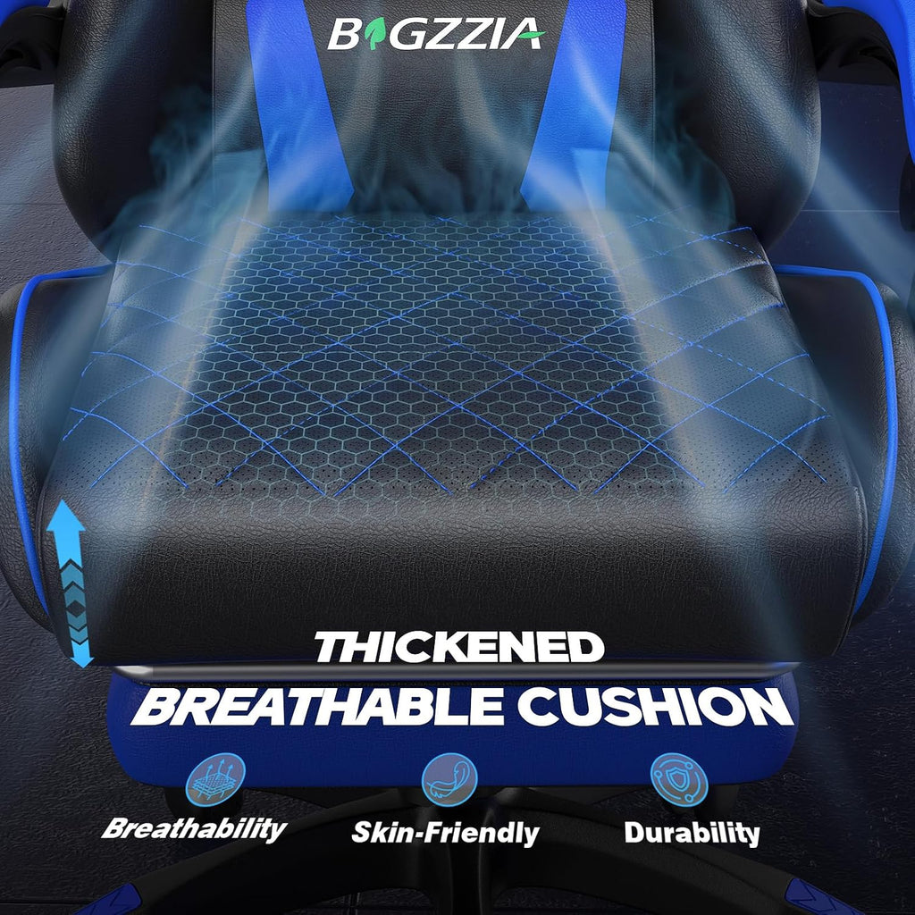 Bigzzia Gaming Chair with Footrest, Comfortable Gamer Chairs Blue - Image 5