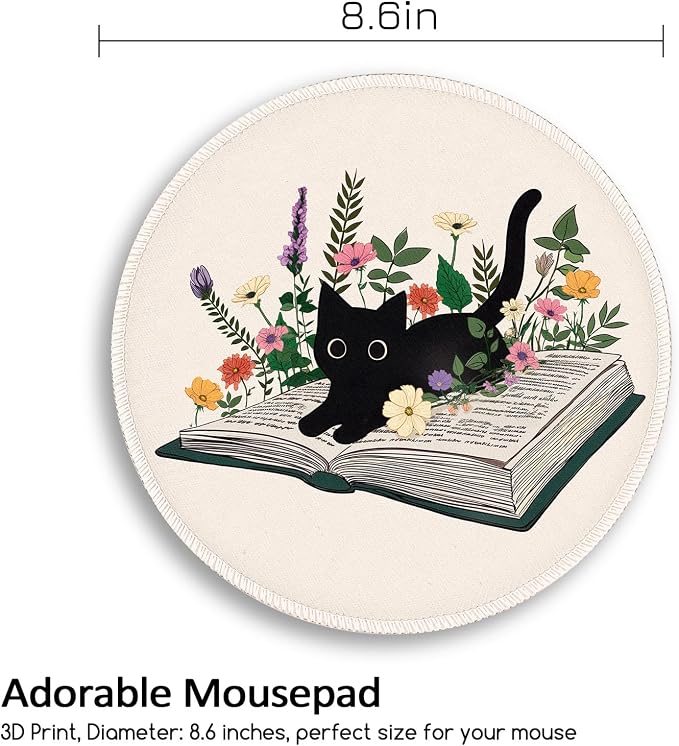 Funny Work Mouse Pad, Small Round Mousepad for Desk, Laptop | Mini Travel Wireless Mice Pad for Computer, Office Accessories, Coworker Gifts, 8.6 x 8.6 inch - Image 4