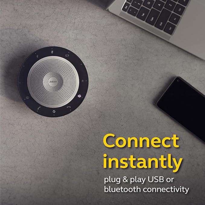 Jabra Speak 750 MS Wireless Bluetooth Speakerphone with Link 370 USB Adapter – Portable Conference Speaker for Holding Meetings Anywhere with Premium Audio - Certified for Microsoft Teams - Image 3