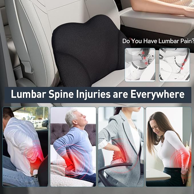 Make Relaxing Lumbar Support Pillow, Back Pillow for Lower Back Pain Relief | 100% Memory Foam Lumbar Pillow with Breathable Removable Cover - Improve Sitting Posture & Back Pain Relief Suport Pillow - Image 8