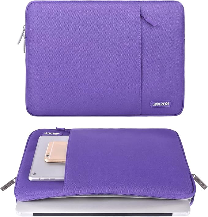 MOSISO Laptop Case 13.3 inch, 13-13.3 inch Laptop Sleeve Bag with Pocket | Compatible with MacBook Air/Pro 13/Pro 14 M5 M4 M3 M2 M1, HP Dell ASUS Lenovo, Polyester Vertical Computer Bag, Ultra Violet - Image 2