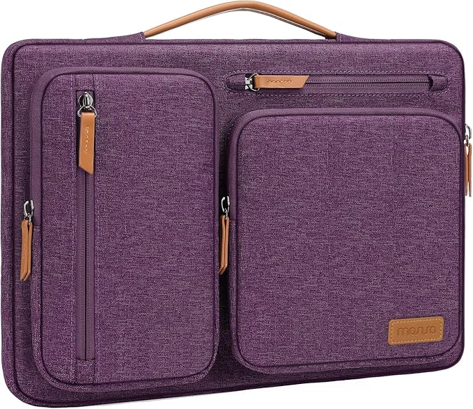 MOSISO 360 Protective Laptop Case 16 inch, 15-15.6 inch Laptop Sleeve | Compatible with MacBook Pro 16, HP Acer Dell Lenovo ASUS, Side Open Carrying Case with 4 Zipper Pockets, Argyle Purple by MOSISO