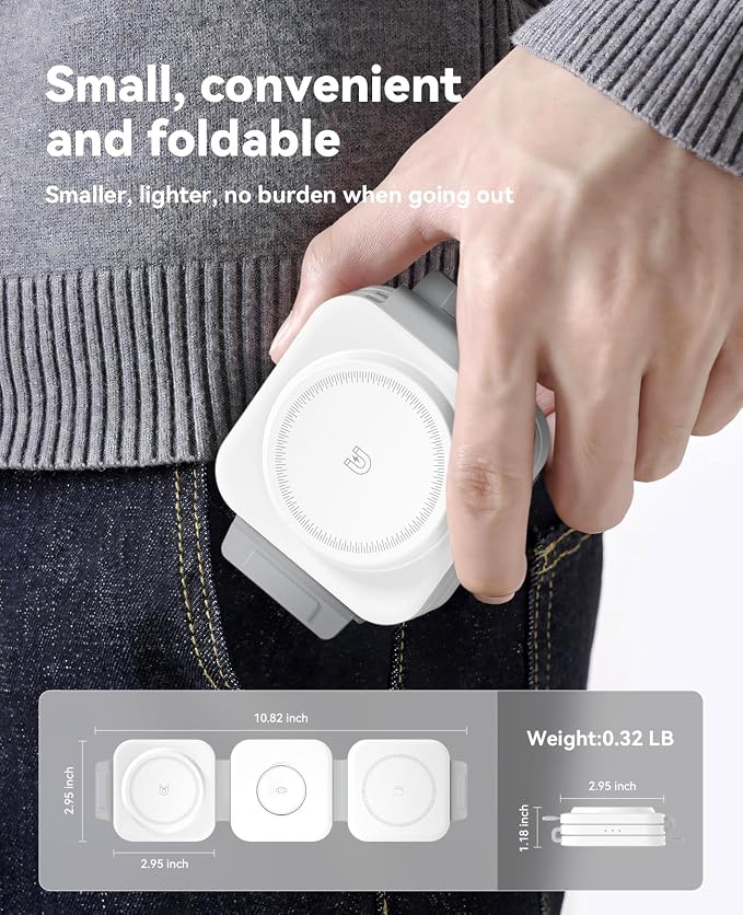 2 Pack 3 in 1 Charging Station for Apple,Foldable Magnetic Wireless Charger | Travel Charging Pad for Multiple Devices iPhone 17 16 15 14 13 12 Pro Max Plus Apple Watch Series & AirPods 4/3/2/Pro Orange - Image 3