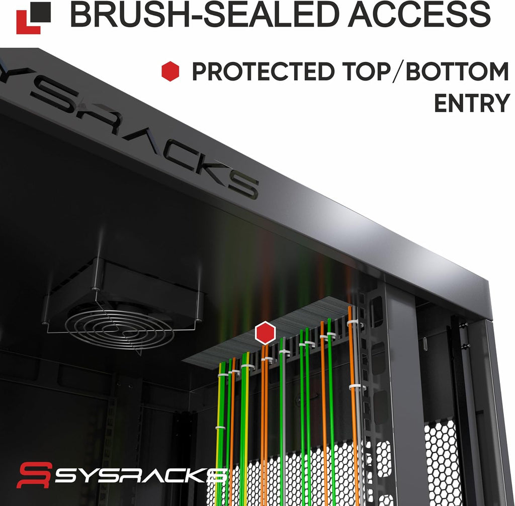 Sysracks 18U Wall Mount Server Rack Cabinet, 18-Inch Deep, Black - Image 6