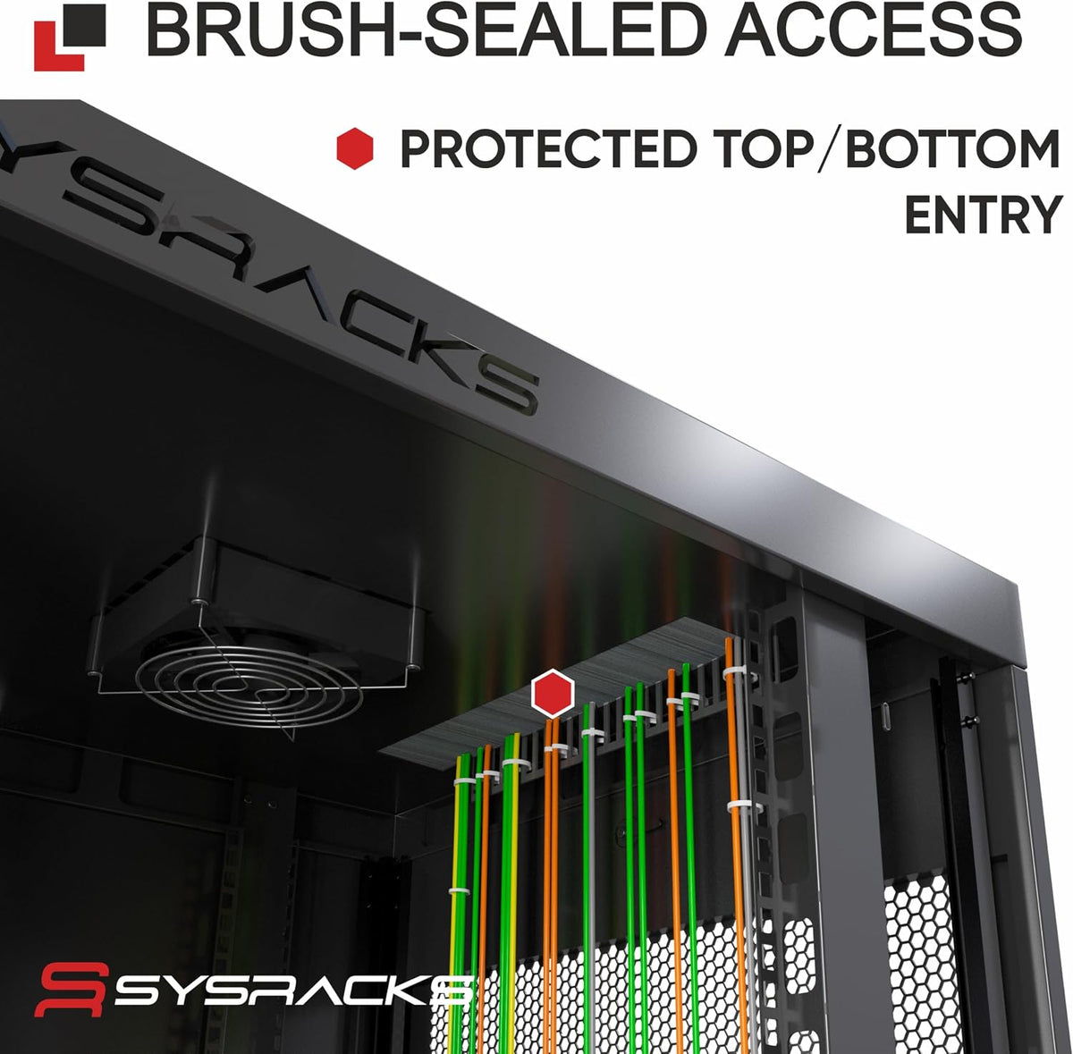 Sysracks 18U Wall Mount Server Rack Cabinet, 18-Inch Deep, Black - Image 6