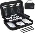 Lacdo Hard Travel Electronic Organizer Case for MacBook Power Adapter Charger, Cables, Cords, Apple Pencil, Mouse, Power Bank, USB Flash Disk, SD Cards EVA Protective Portable Accessories Bag, Black by Lacdo