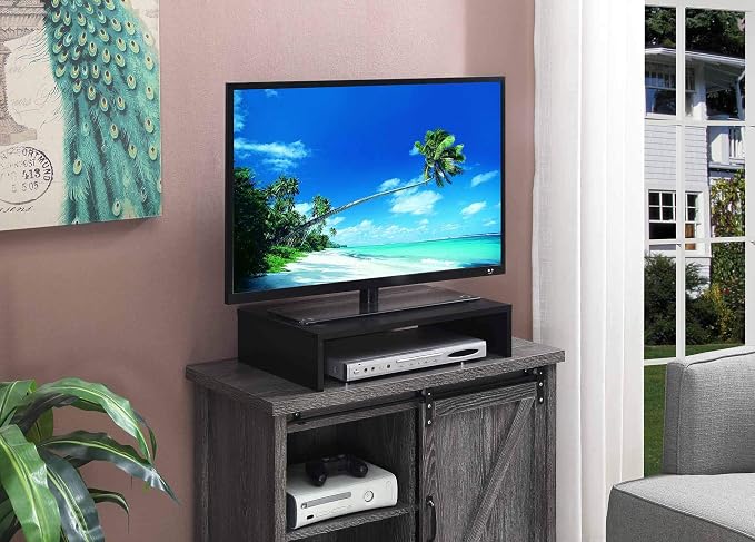 Convenience Concepts 121041CH Designs2Go Small TV/Monitor Riser for TVs up to 26" Small TV/Monitor Riser Small, Black - Image 2
