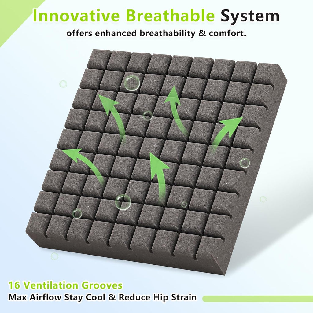 Seat Cushion for Office Chair with 3D Breathable Grid (blue, 16.1'') - Image 2