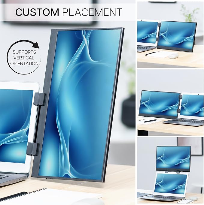 VIVO Portable Monitor Holder for Laptop Screen Extender, Fits Laptops up to 18.5 inches, Black, STAND-PM01A - Image 3